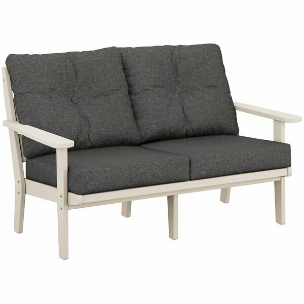 Polywood Lakeside Sand / Ash Charcoal Deep Seating Loveseat 6334412SA145